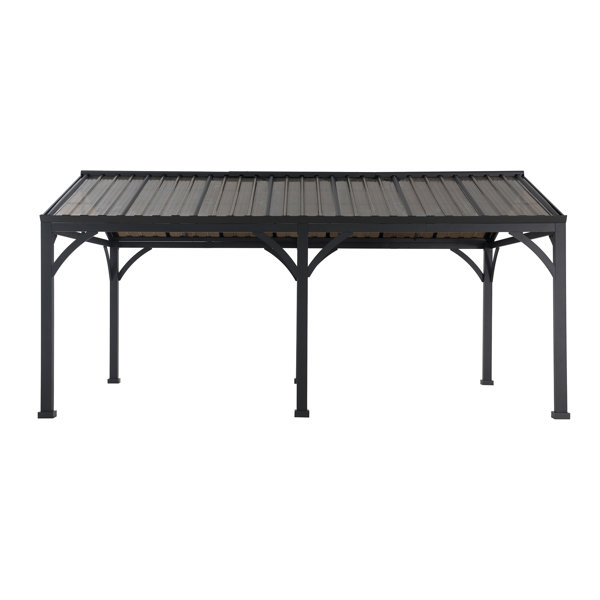 Sunjoy AutoCove 14x20 Metal Carport, Outdoor Living Pavilion, Gazebo